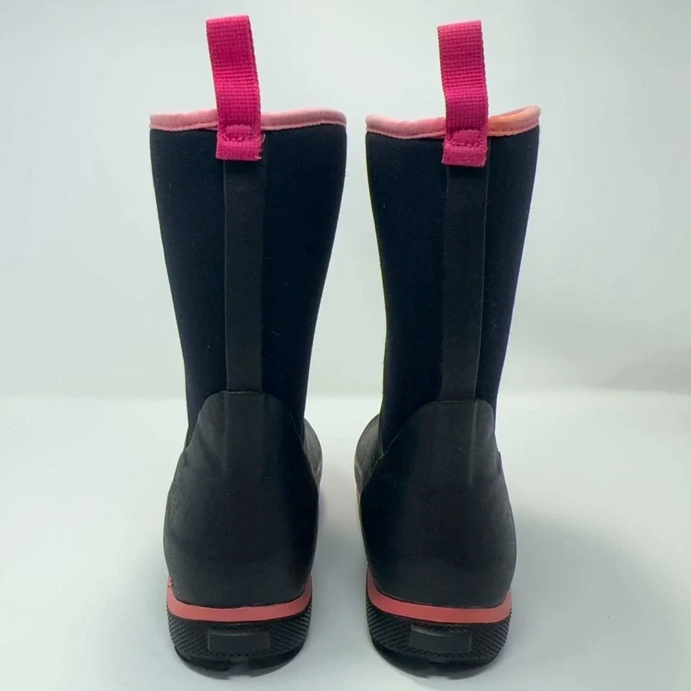 Muck Boot Company Waterproof Neoprene Rain Boots Kids Size 3 Black Pink Outdoor